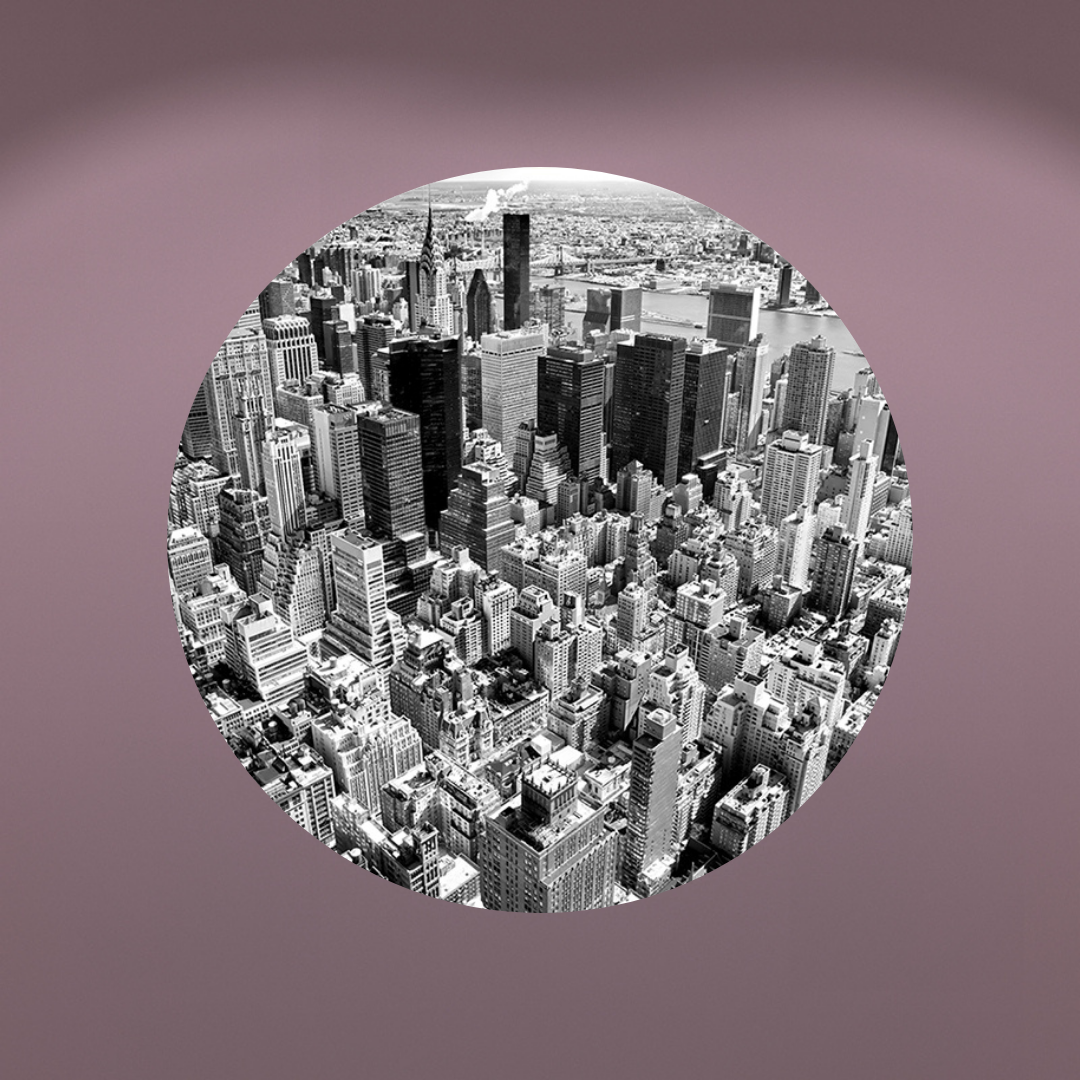 Muurcirkel Manhattan van Boven