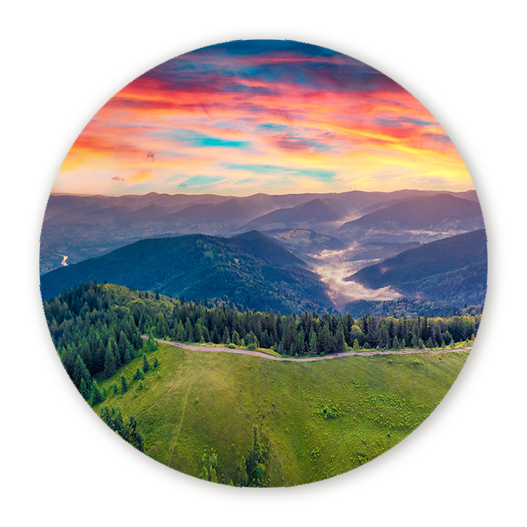 Muurcirkel Zonsopkomst in Karpaten