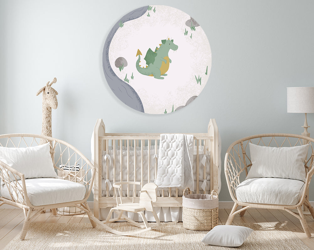 Muurcirkel Born to be Brave Draakje - Kinderkamer - Babykamer
