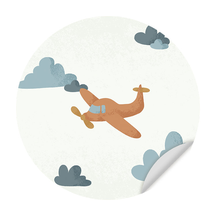 Muursticker Born to be Free Vliegtuigje - Kinderkamer - Babykamer
