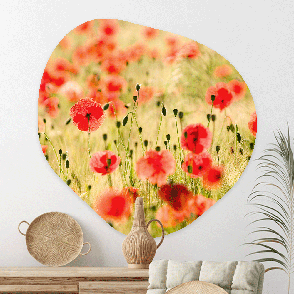 Wanddecoratie Organisch Vurige Klaprozen