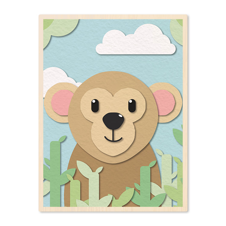 Poster in Lijst Aap - Kinderkamer