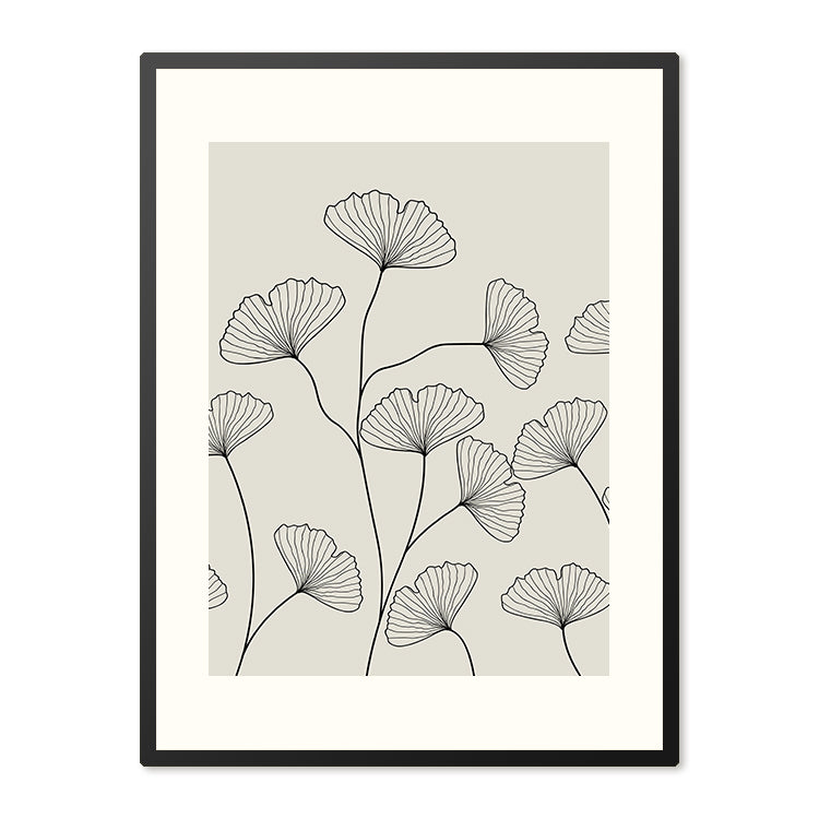 Poster in Lijst Silhouette Flowers Boho