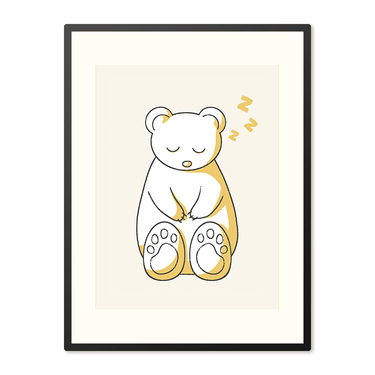 Poster in Lijst Slapend Beertje - Kinderkamer