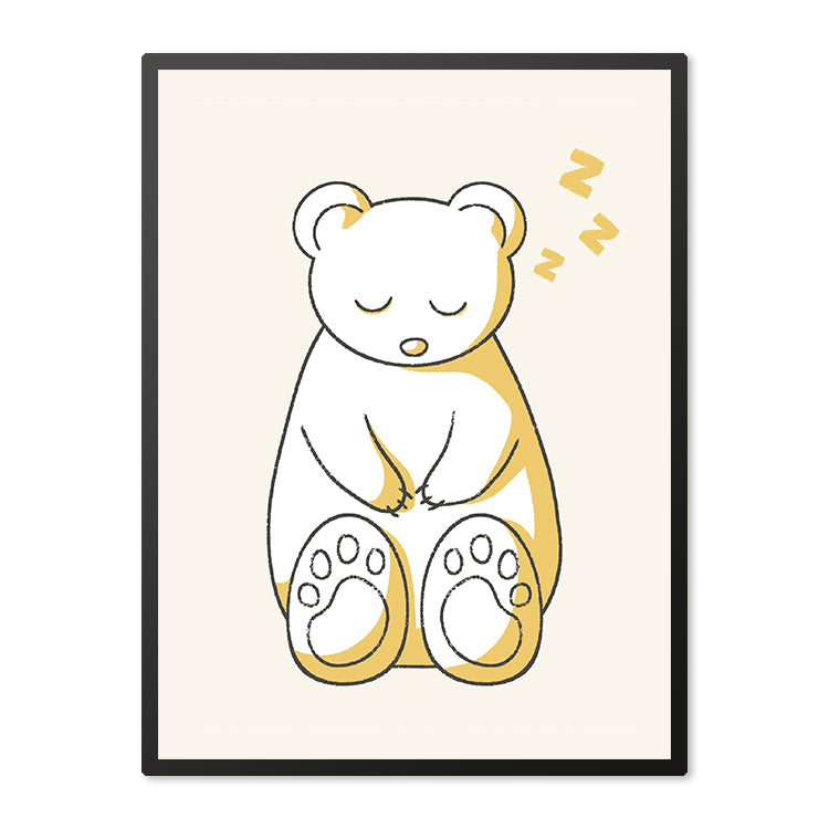 Poster in Lijst Slapend Beertje - Kinderkamer