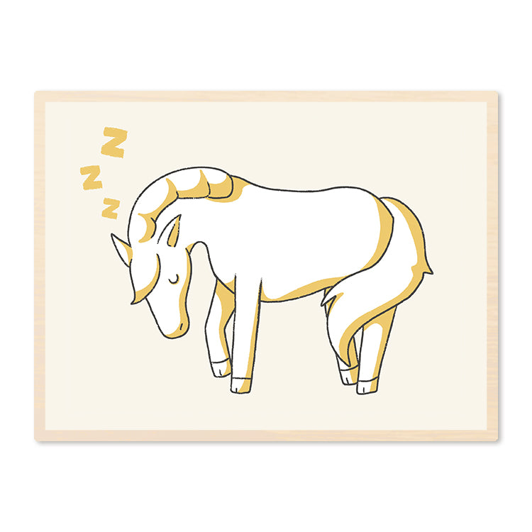 Poster in Lijst Slapend Paard - Kinderkamer