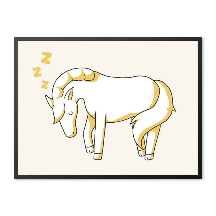 Poster in Lijst Slapend Paard - Kinderkamer