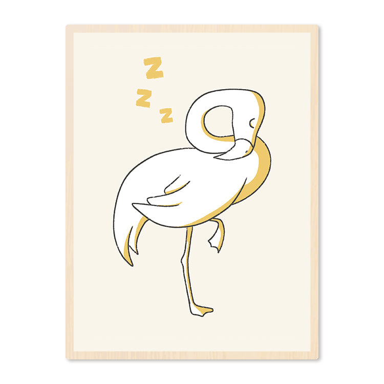 Poster in Lijst Slapende Flamingo - Kinderkamer