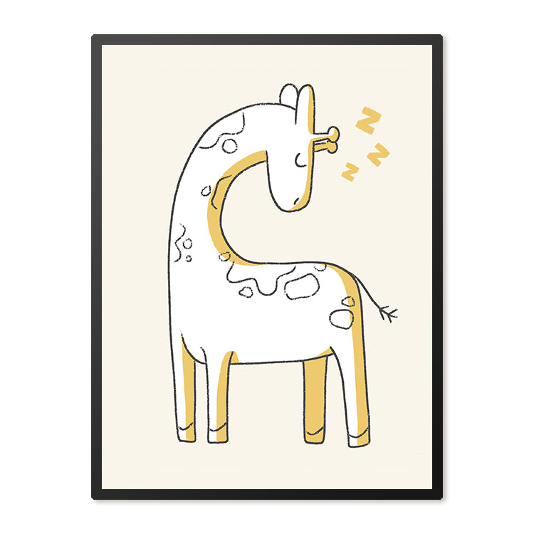Poster in Lijst Slapende Giraf - Kinderkamer