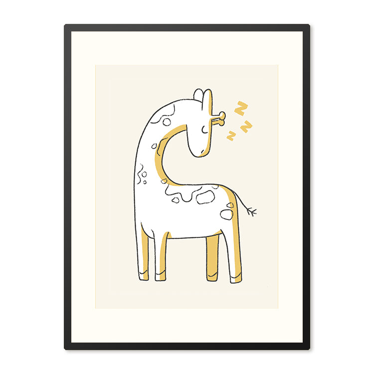 Poster in Lijst Slapende Giraf - Kinderkamer
