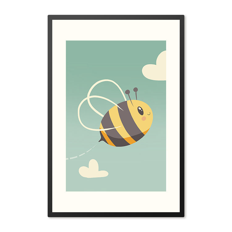 Poster in Lijst Blije Bij - Kinderkamer - Babykamer - Passe Partout