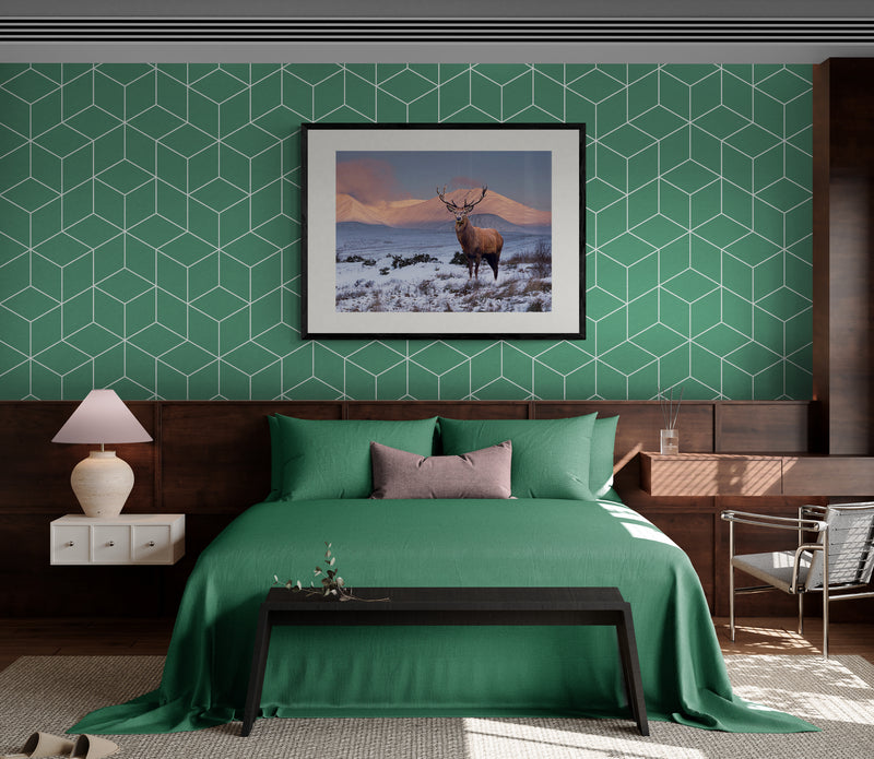 Poster in Lijst Hert in Winterlandschap