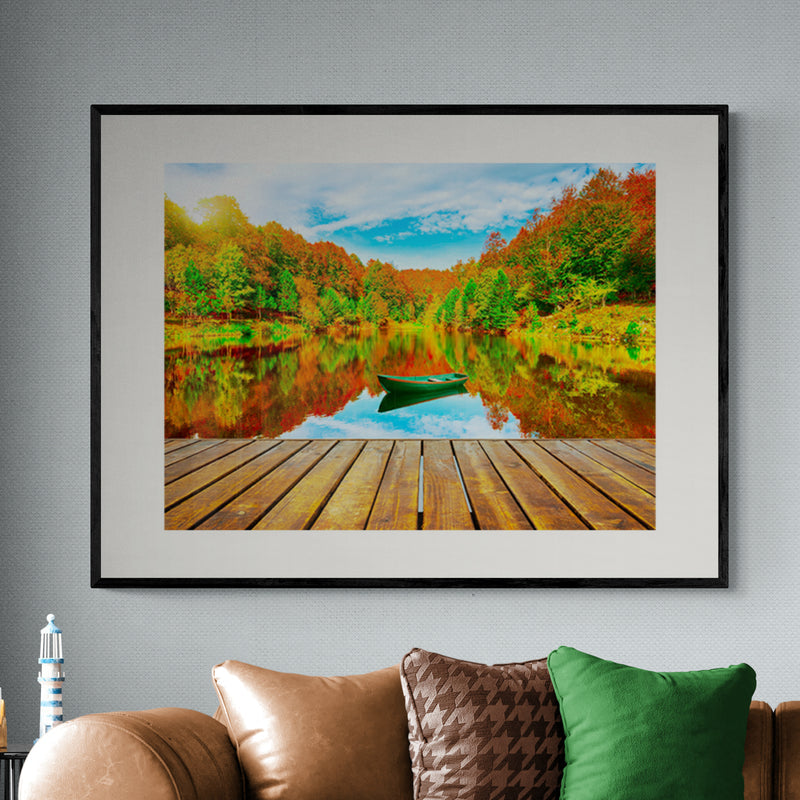 Poster in Lijst Kleurrijk Herfstmeer