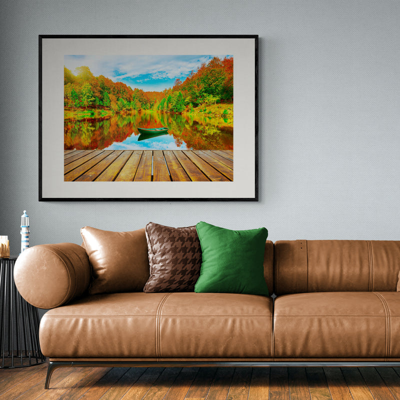 Poster in Lijst Kleurrijk Herfstmeer