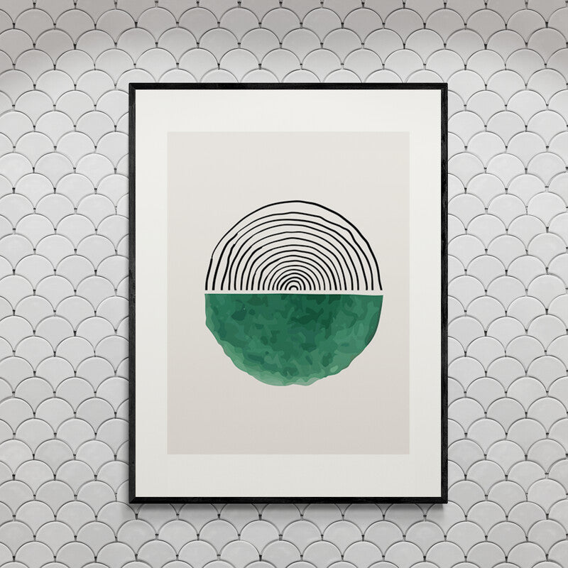 Poster in Lijst Scribble Groen
