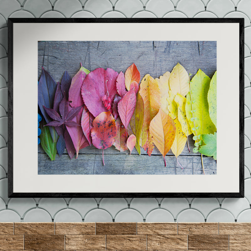 Poster in Lijst Vurige Herfst: Bladeren & Bessen in Regenboogkleuren