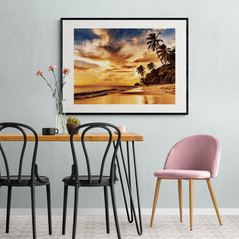 Poster in Lijst Zonsondergang op het Strand
