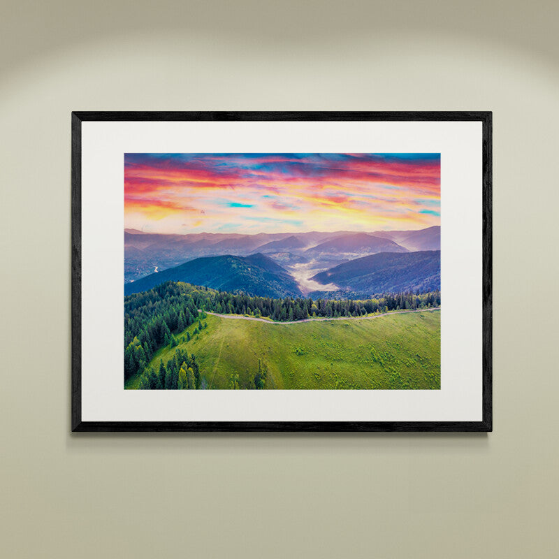 Poster in Lijst Zonsopkomst in Karpaten