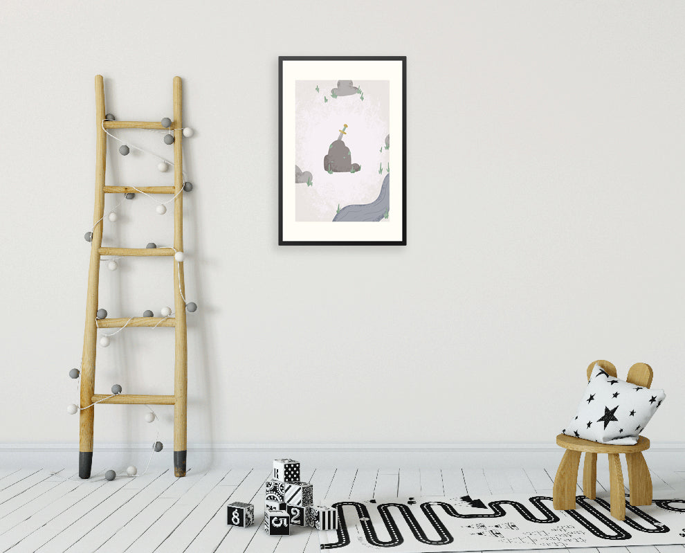 Poster in lijst Born to be Brave Zwaardje