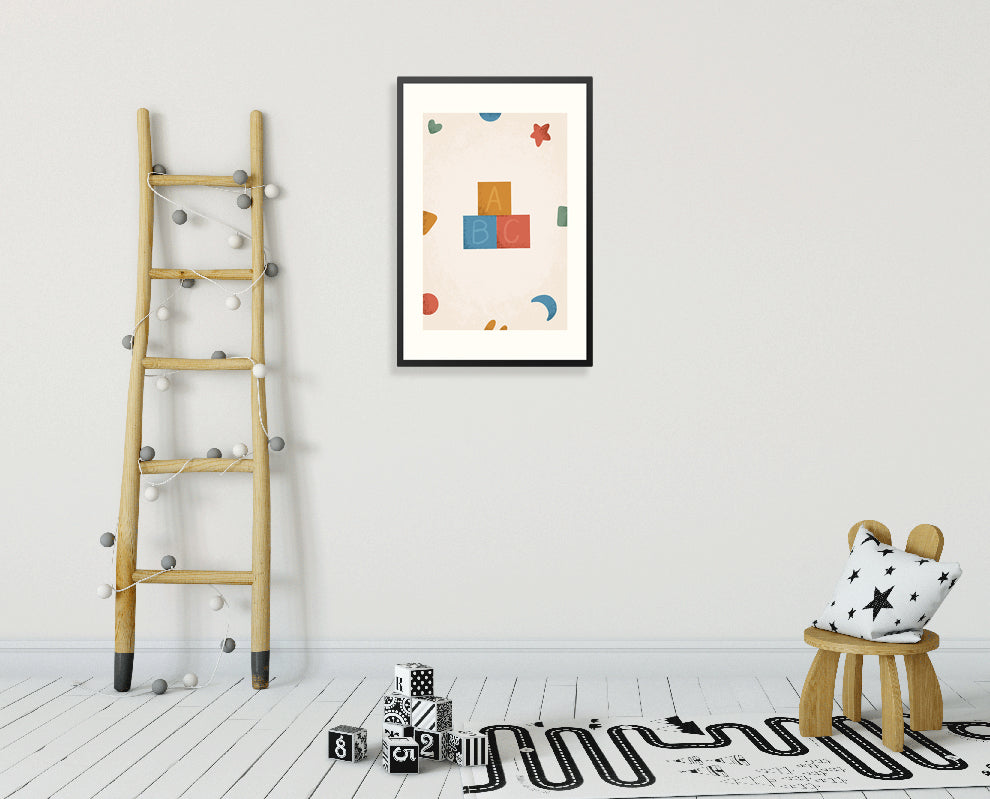 Poster in lijst Born to be Me Letterblokken