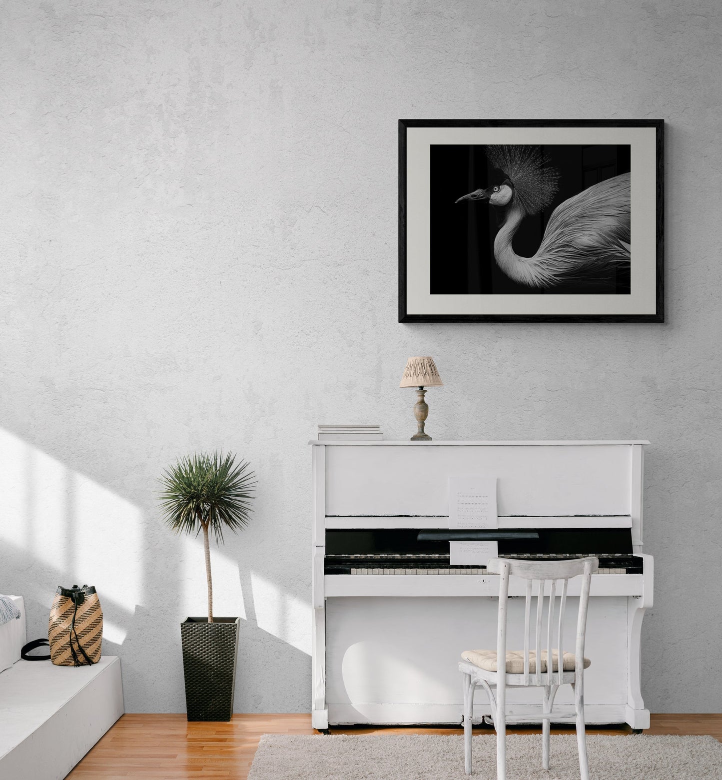 Poster in lijst Schaduwspel Flamingo