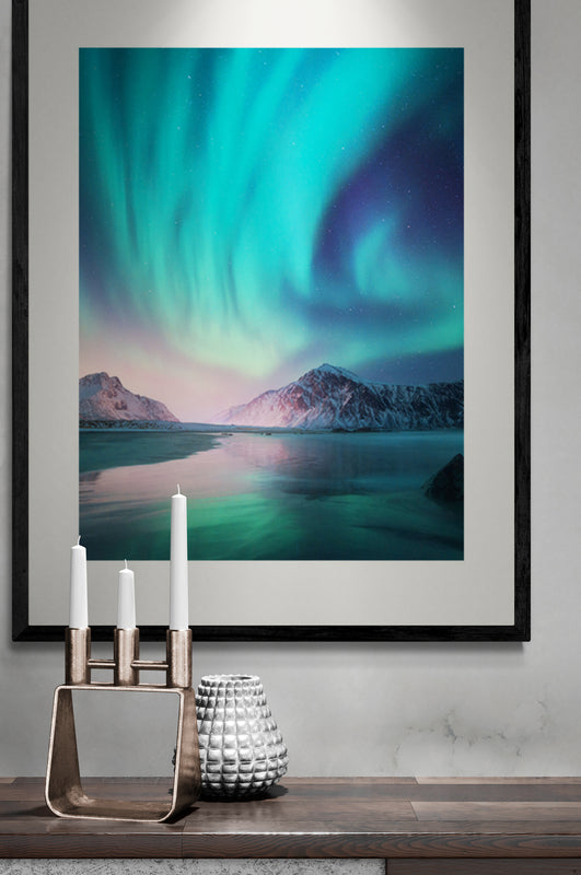 Poster in lijst Sterrenhemel & Noorderlicht