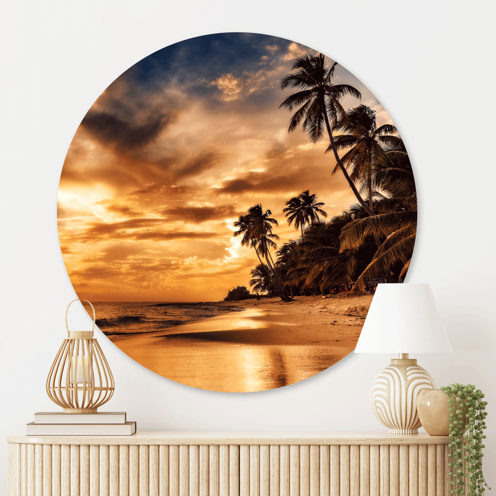 Schilderij Zonsondergang op het Strand