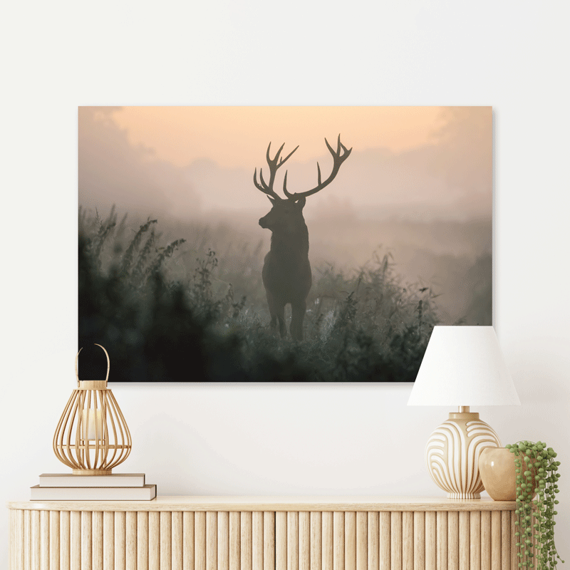 Schilderij Hert in de Ochtendmist