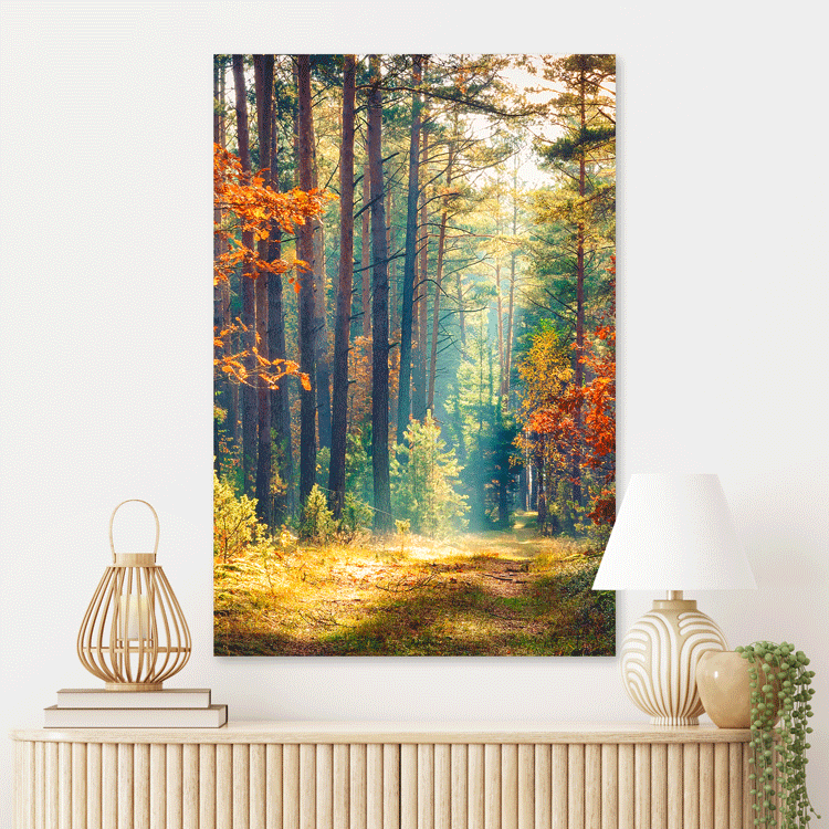Schilderij Ochtend in Herfstbos