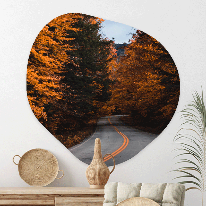 Wanddecoratie Organisch Wanderlust Herfstweg