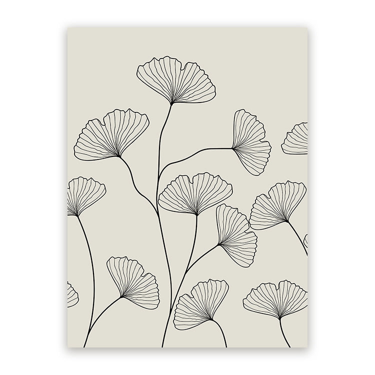 Schilderij Silhouette Flowers Boho