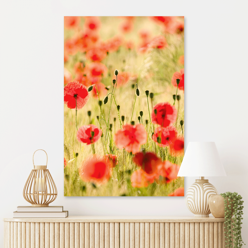 Schilderij Vurige Klaprozen