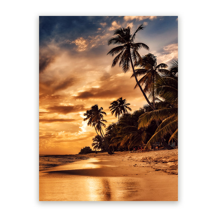 Schilderij Zonsondergang op het Strand