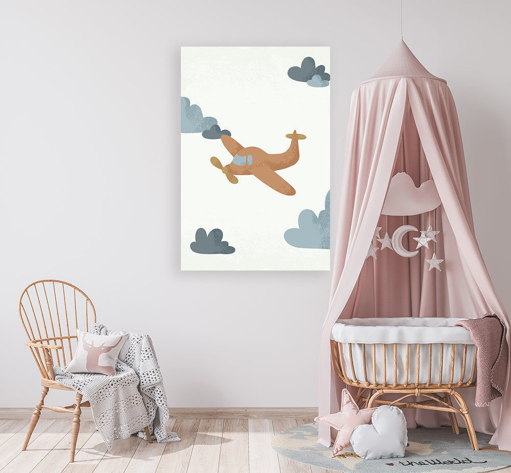 Schilderij Born to be Free Vliegtuigje