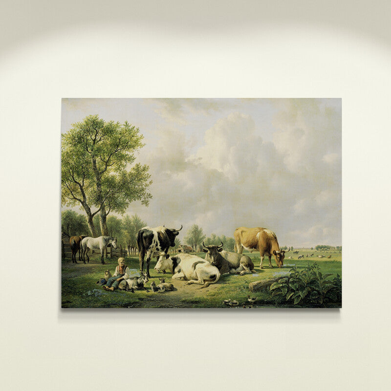 Schilderij Landschap met Vee