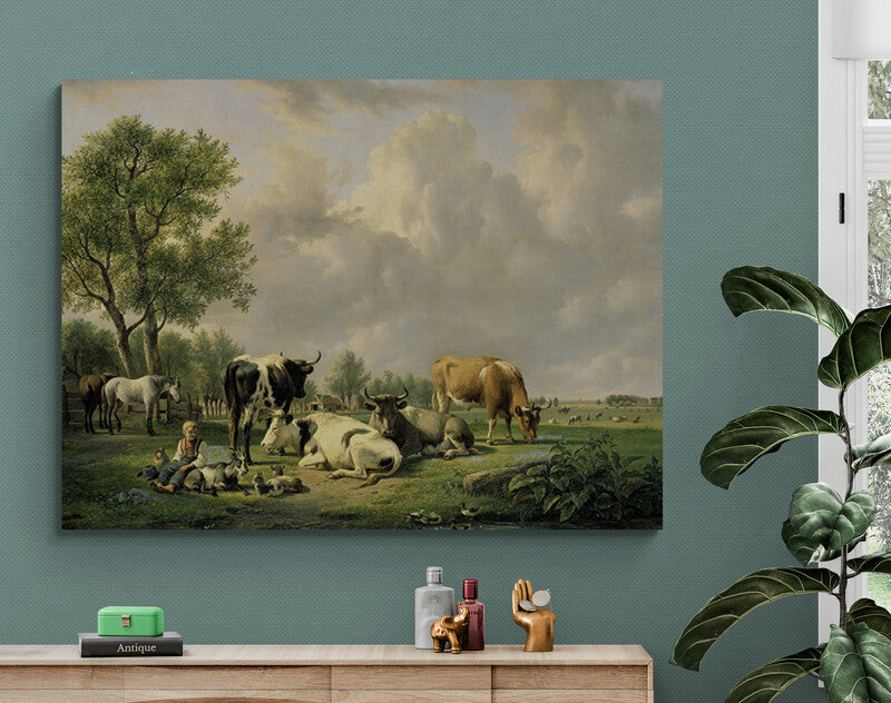 Schilderij Landschap met Vee