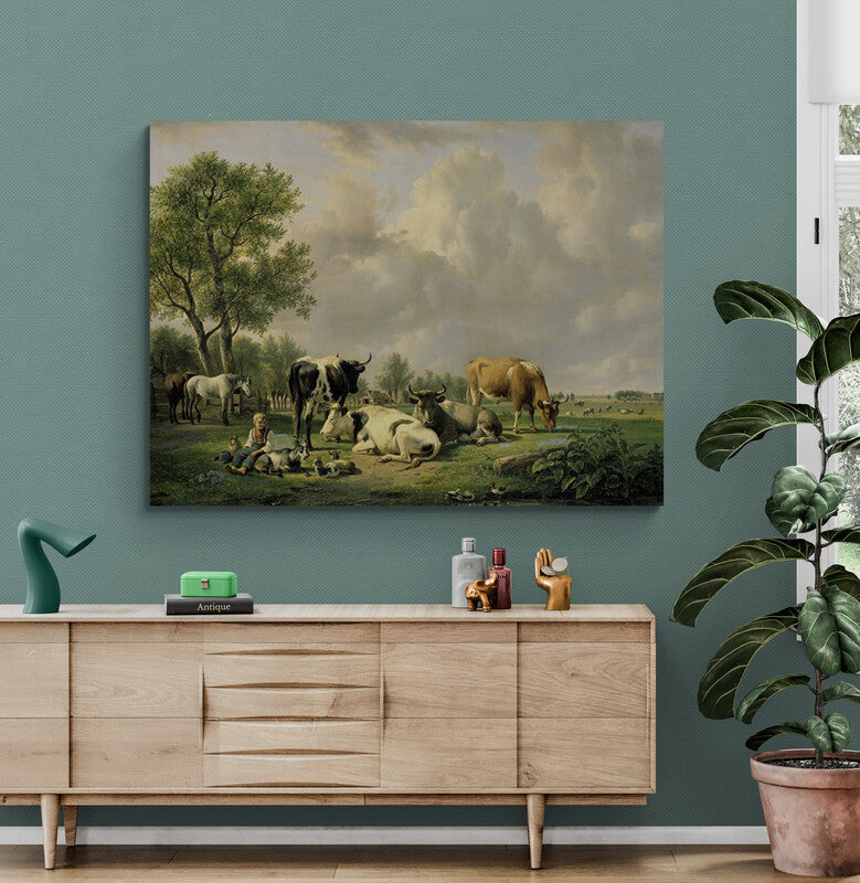 Schilderij Landschap met Vee
