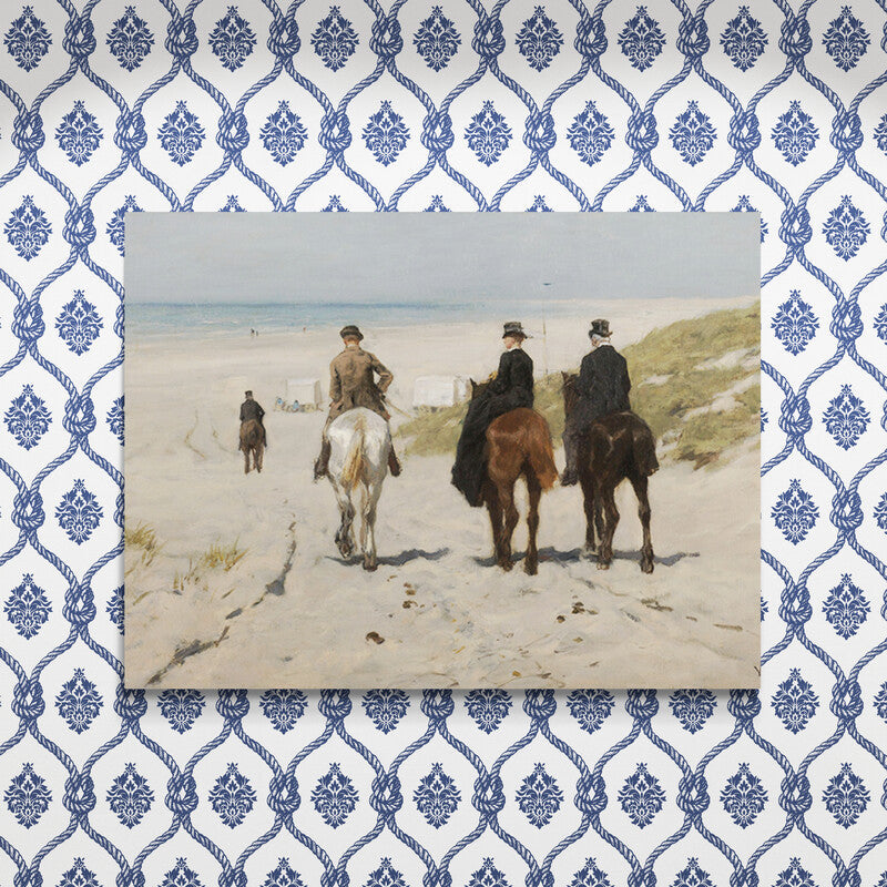 Schilderij Morgenrit aan het Strand