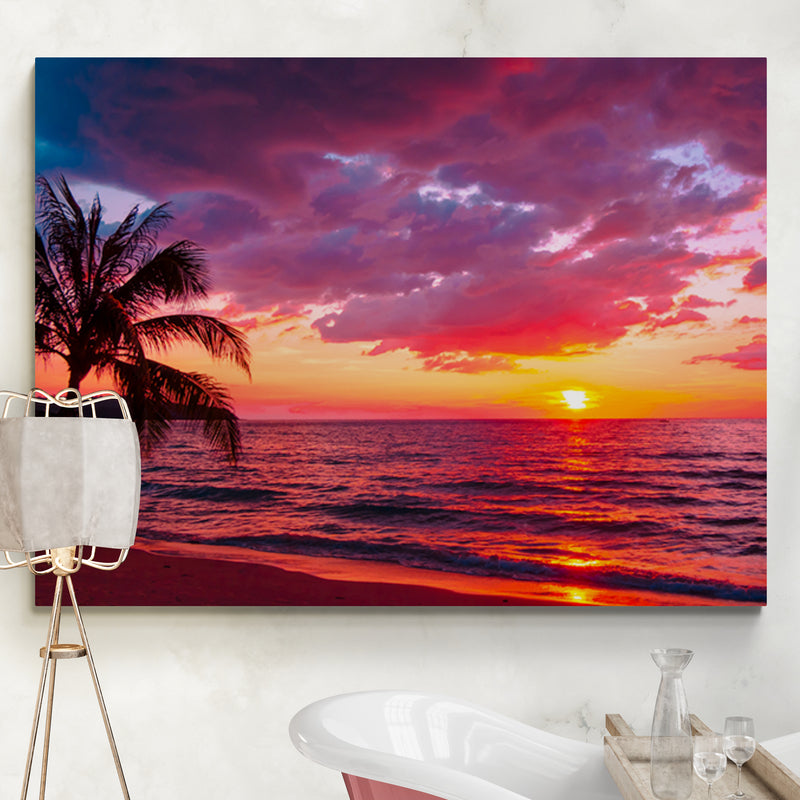 Schilderij Prachtig Tropisch Strand