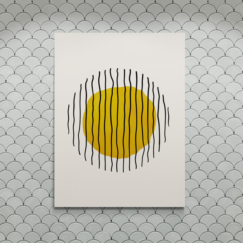 Schilderij Scribble Geel