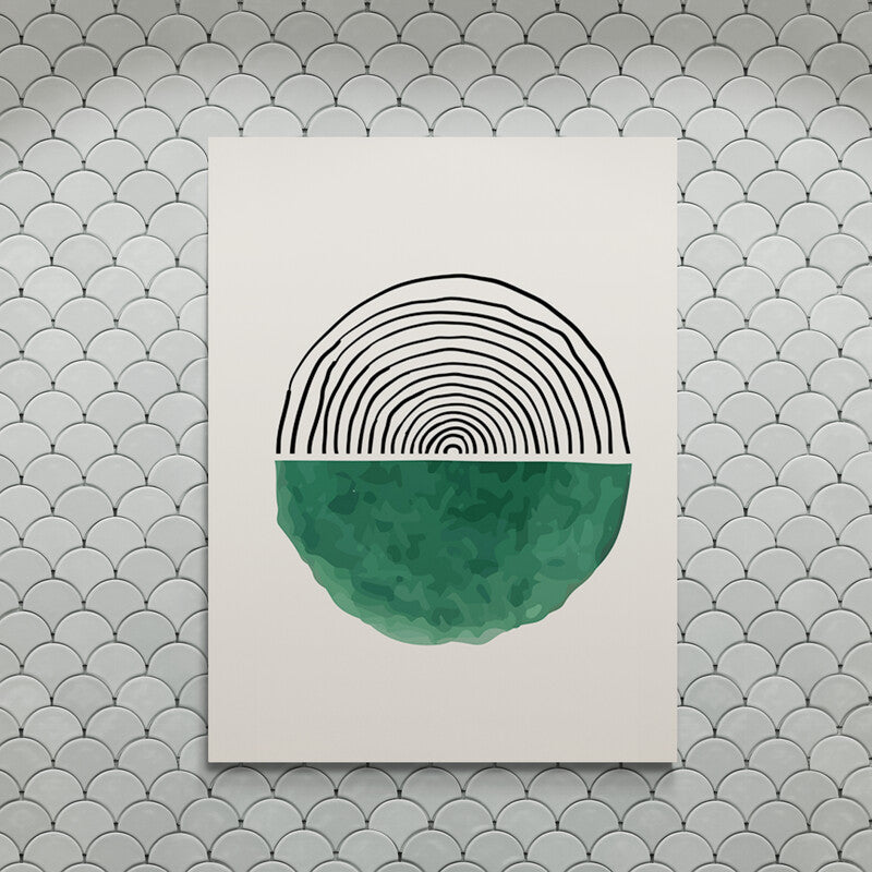 Schilderij Scribble Groen