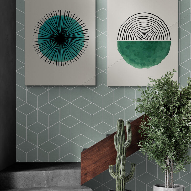 Schilderij Scribble Groen
