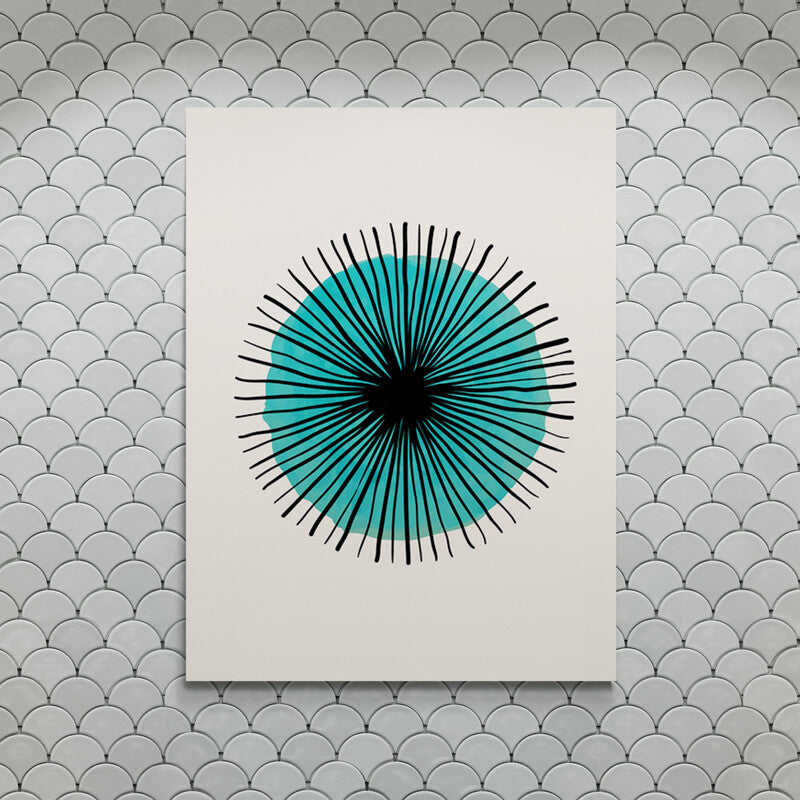 Schilderij Scribble Turquoise