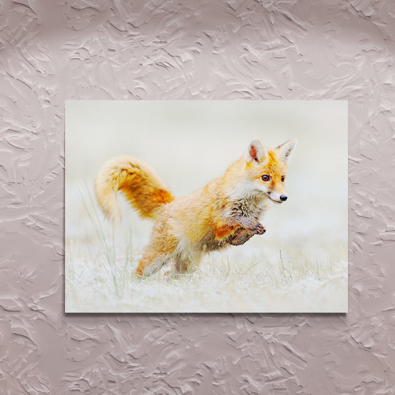 Schilderij Vos in Winterwonderland