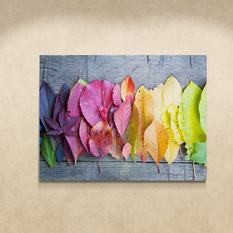 Schilderij Vurige Herfst: Bladeren & Bessen in Regenboogkleuren