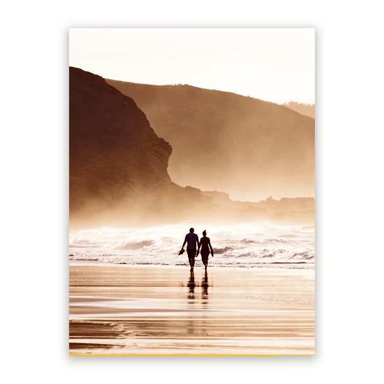 Schilderij Zorgeloze Strandwandeling