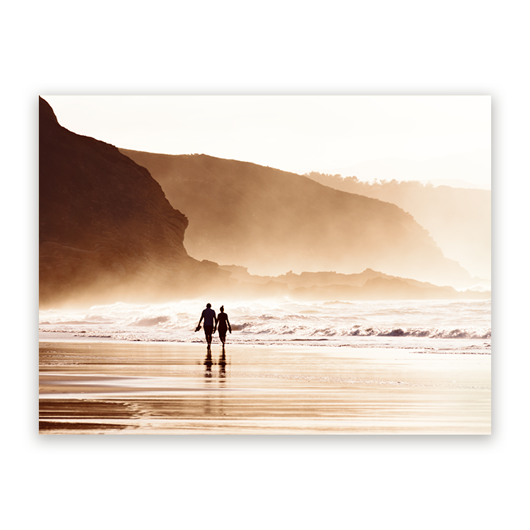 Schilderij Zorgeloze Strandwandeling