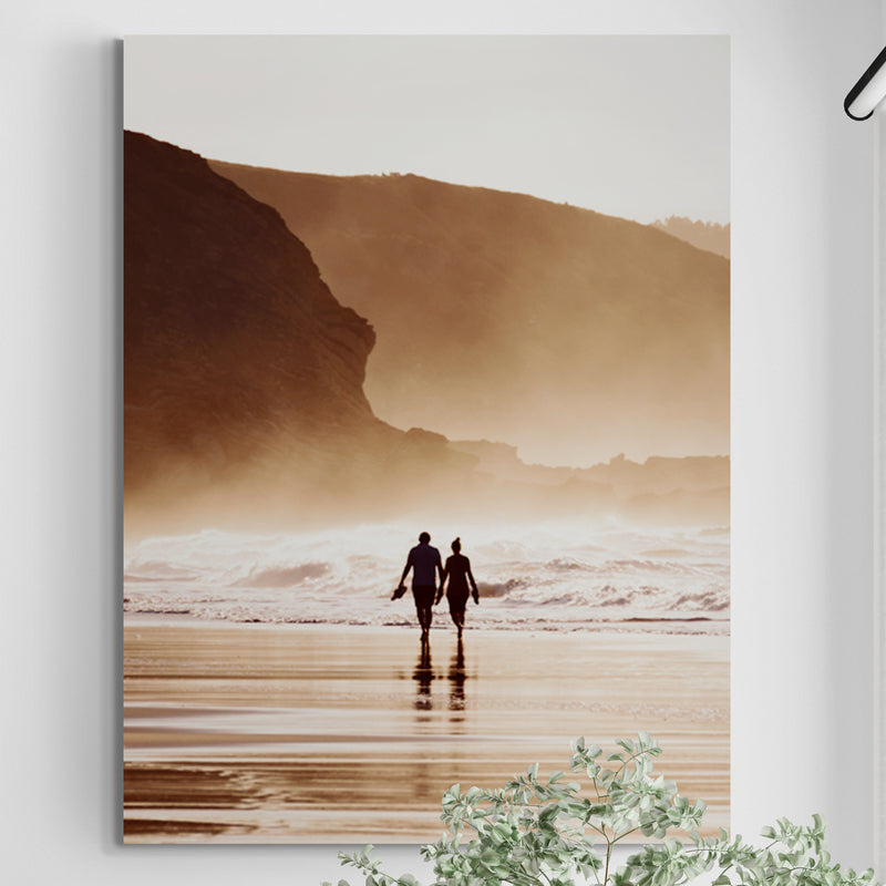 Schilderij Zorgeloze Strandwandeling