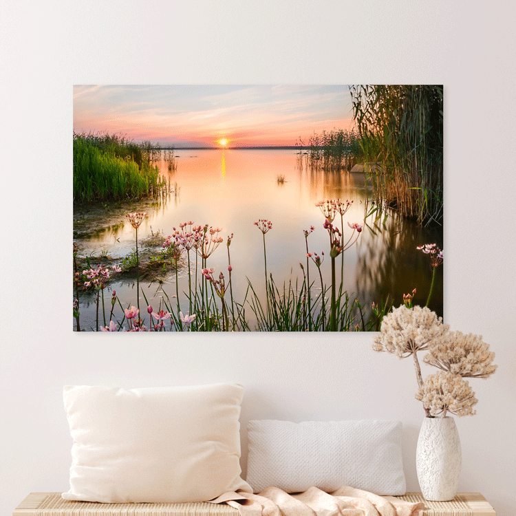 Schilderij Avondlicht aan het Meer