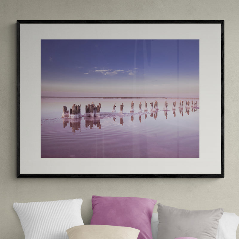 Poster in lijst Roze Zoutmeer Panorama